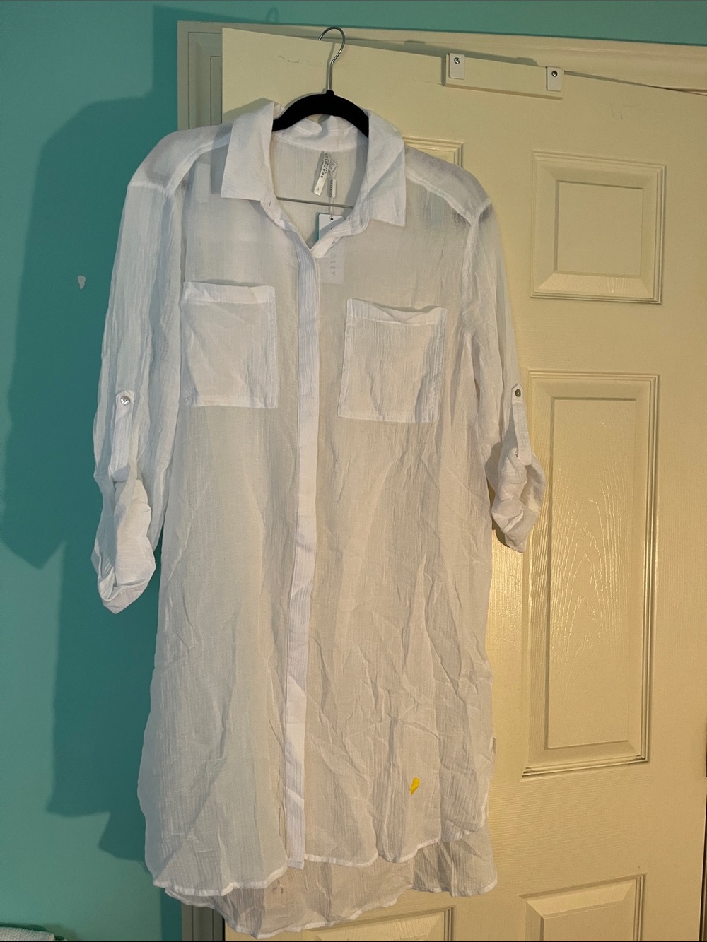 Seafolly White Sheer Button-Front Shirt